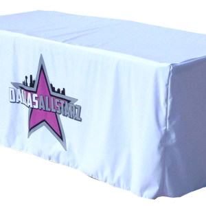 4ft White Fitted Table Cover with logo